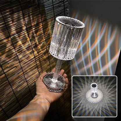 Lampe tactile LED cristal design transparent projections lumineuses chambre — Mon Univers - Mes Lumières