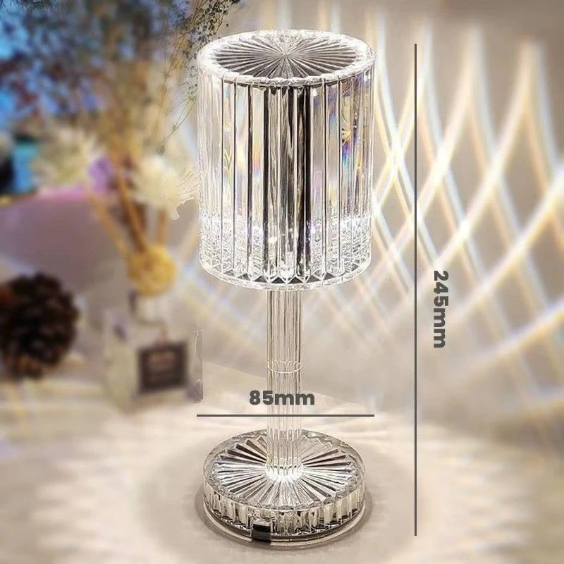 Lampe tactile LED cristal dimensions caractéristiques techniques fiche produit — Mon Univers - Mes Lumières