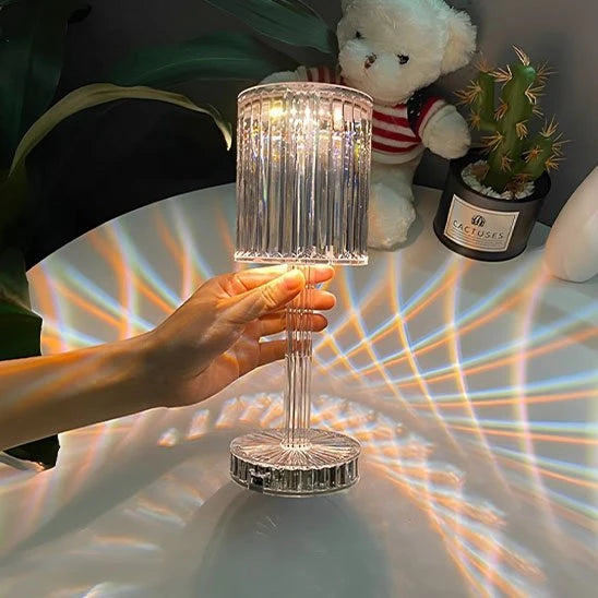 Lampe tactile LED cristal télécommande multicolor RGB 16 couleurs — Mon Univers - Mes Lumières
