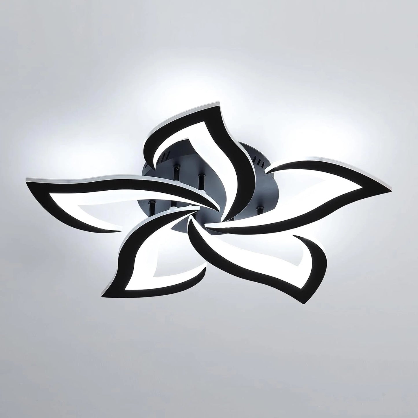 Lustre LED FloraLux Noir chambre à coucher ambiance romantique — Mon Univers - Mes Lumières