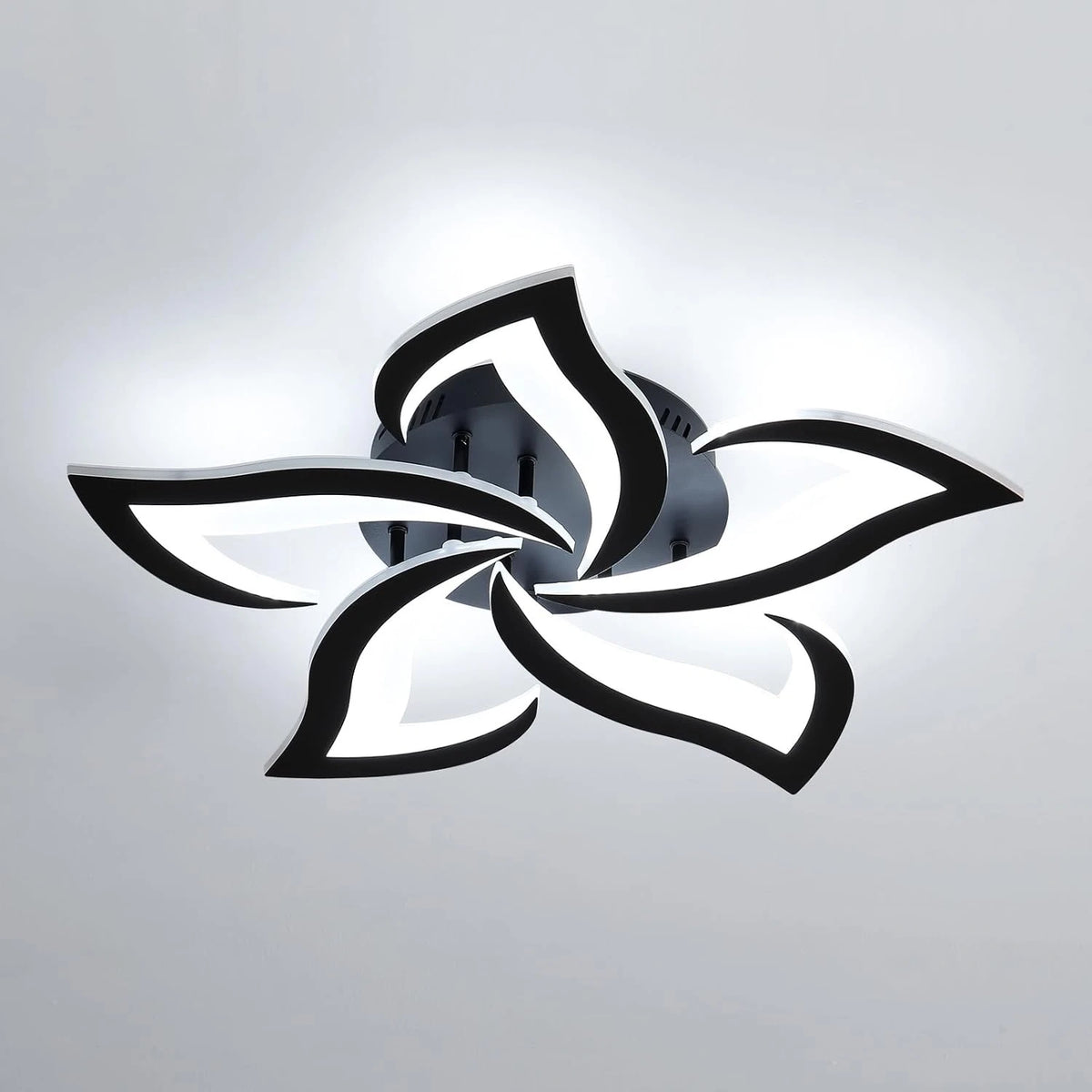 Lustre LED FloraLux Noir chambre à coucher ambiance romantique — Mon Univers - Mes Lumières