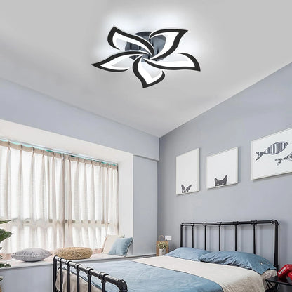 Lustre LED FloraLux Noir installé salon éclairage ambiance chaleureuse — Mon Univers - Mes Lumières