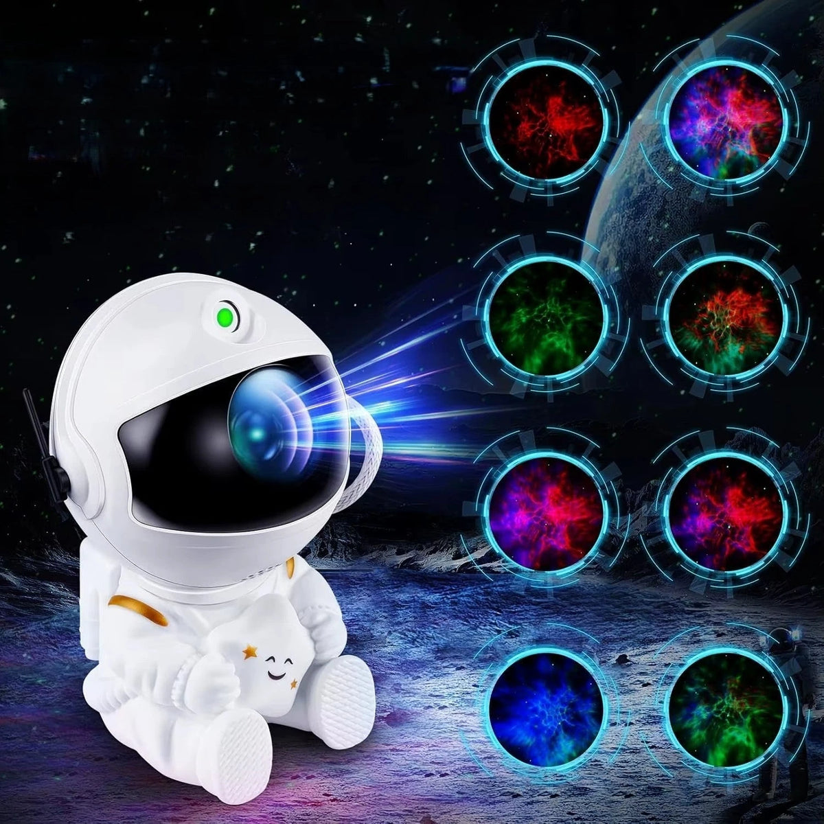 Projecteur LED Astronaute UltraBright blanc avec guitare motif étoiles — Mon Univers - Mes Lumières