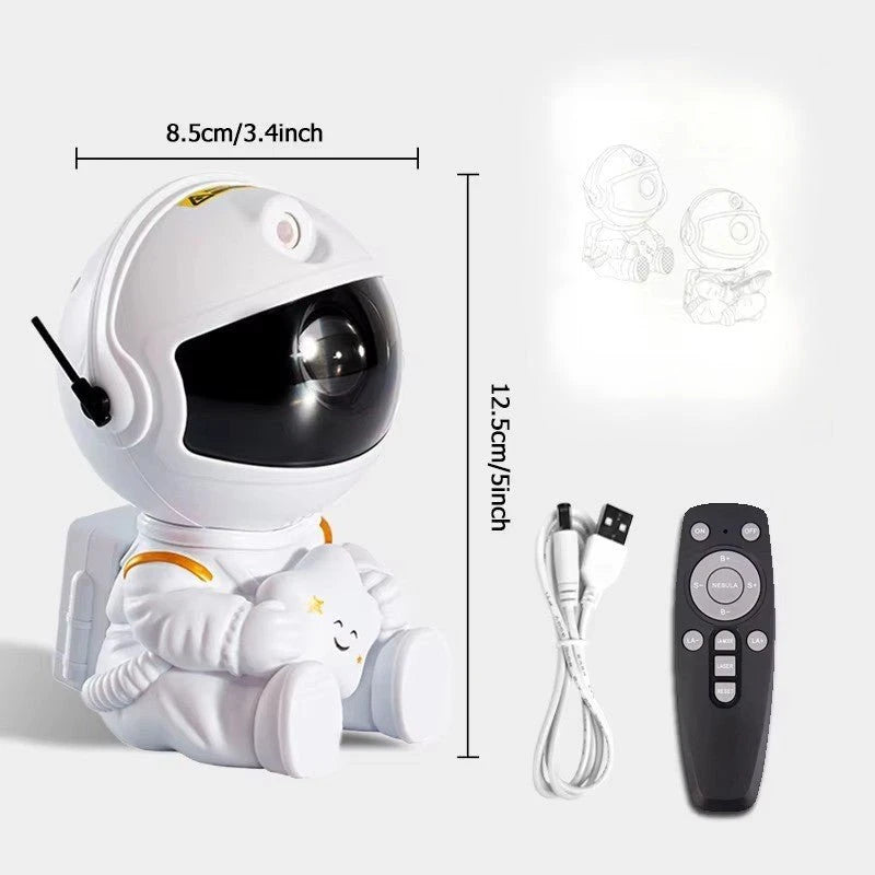 Projecteur LED Astronaute UltraBright blanc et noir vue comparative fond blanc — Mon Univers - Mes Lumières