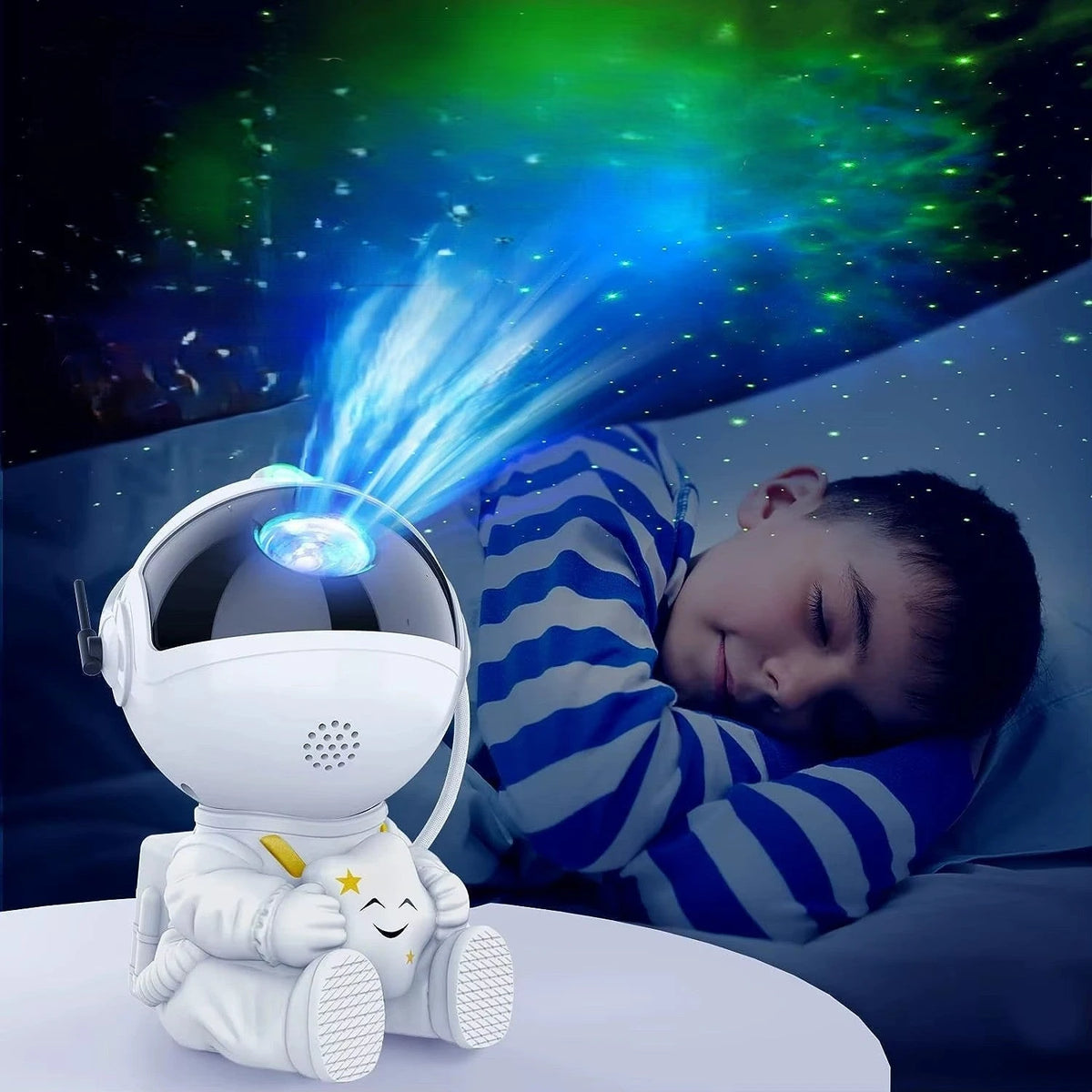 Projecteur LED Astronaute UltraBright blanc projection ambiance galaxie bleue — Mon Univers - Mes Lumières