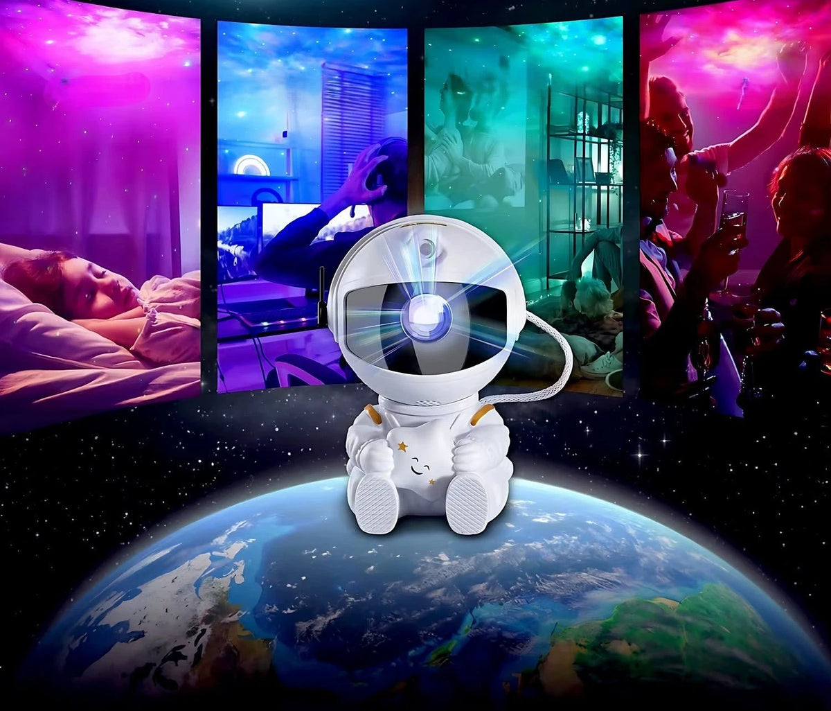 Projecteur LED Astronaute UltraBright noir avec guitare motif étoiles — Mon Univers - Mes Lumières