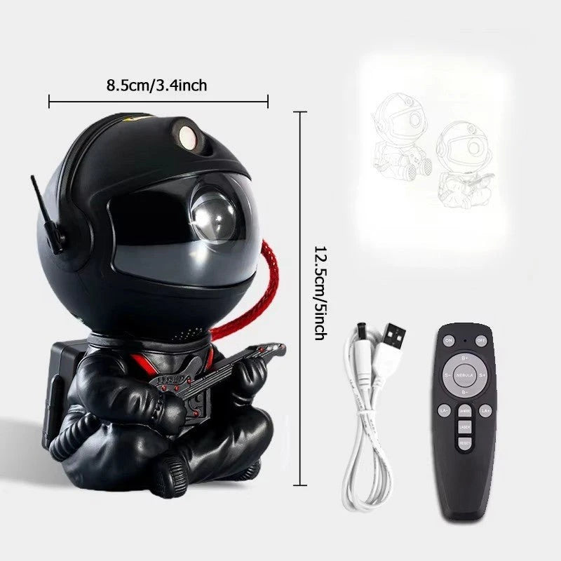 Projecteur LED Astronaute UltraBright noir avec télécommande fond blanc — Mon Univers - Mes Lumières
