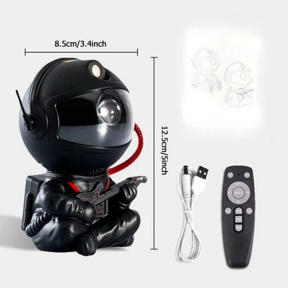 Projecteur LED Astronaute UltraBright noir avec télécommande fond blanc — Mon Univers - Mes Lumières