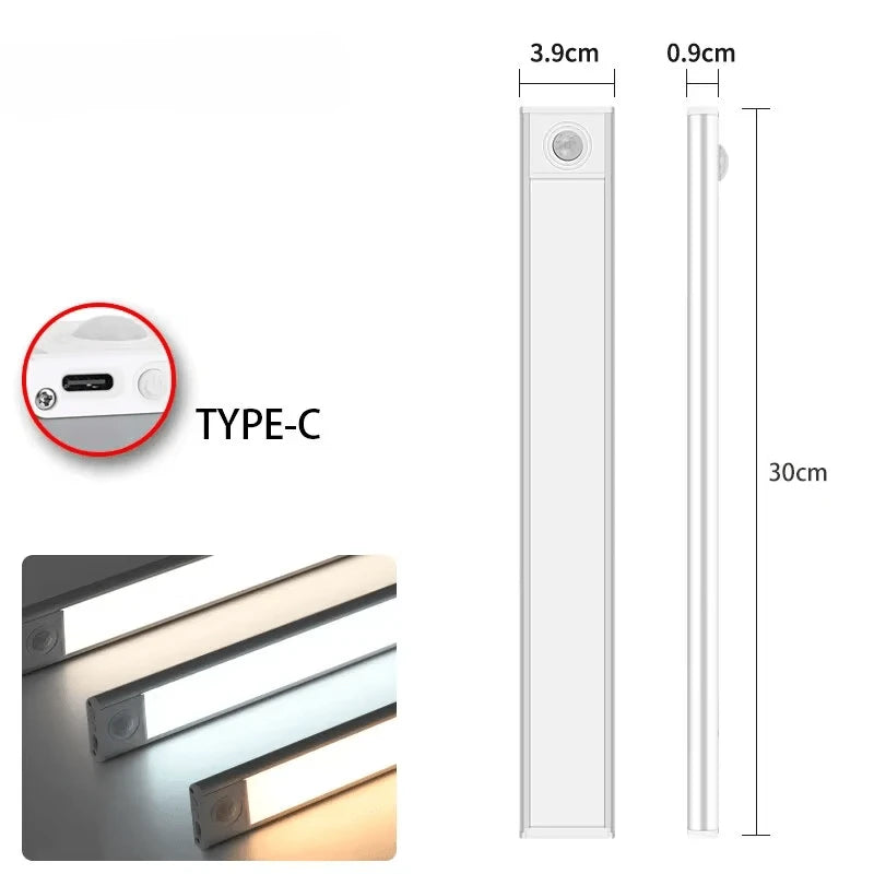 Réglette LED cuisine LuminoPro argentée dimensions 40cm Type-C rechargeable — Mon Univers - Mes Lumières