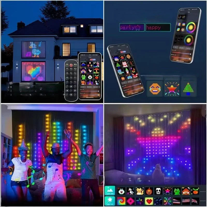 Rideau LED ColorSync ambiance party multicolore salon éclairage RGB — Mon Univers - Mes Lumières