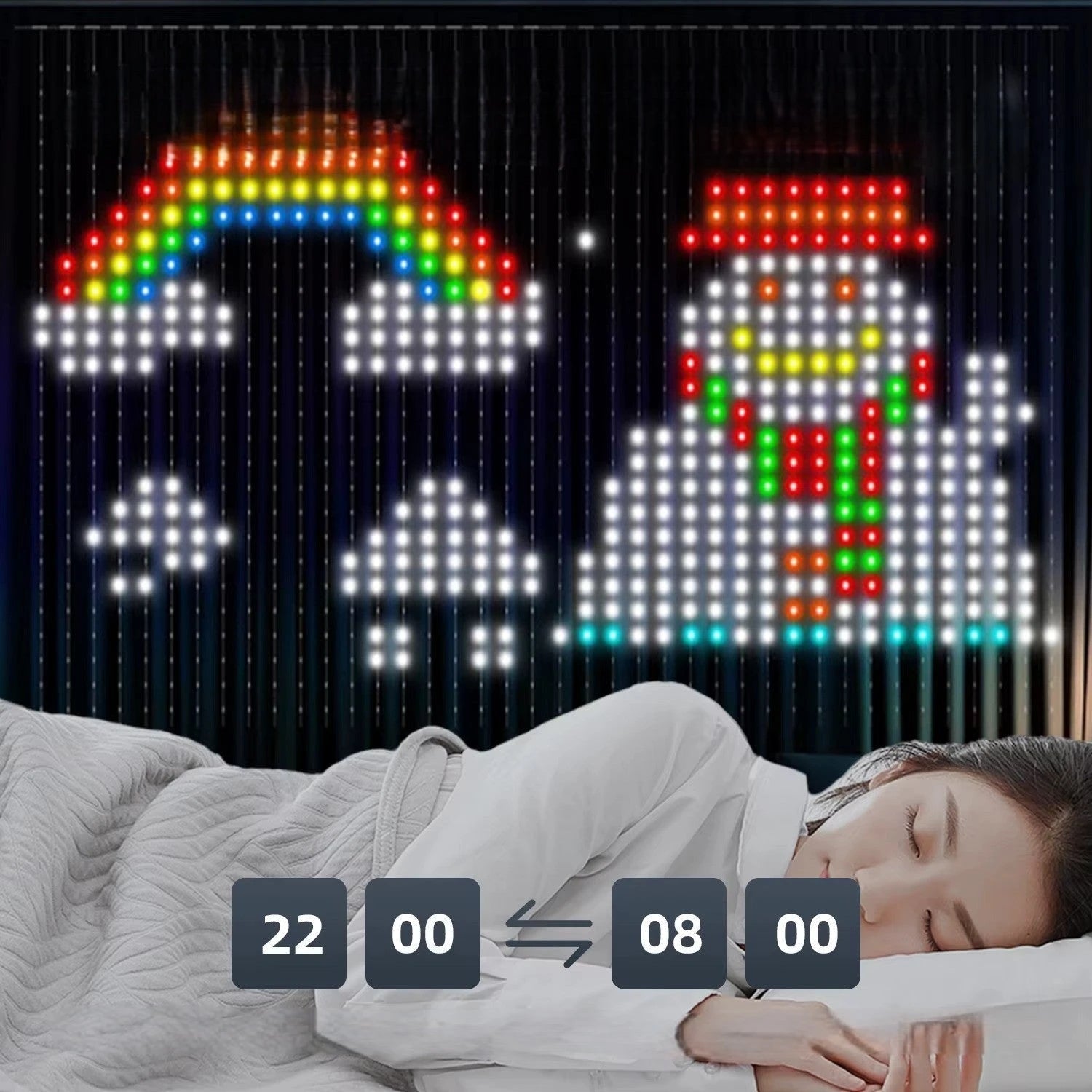Rideau LED ColorSync mode synchro musique flash pulse dégradé — Mon Univers - Mes Lumières