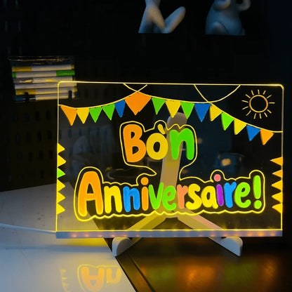 Tableau LED MagicDraw allumé chambre enfant ambiance douce — Mon Univers - Mes Lumières