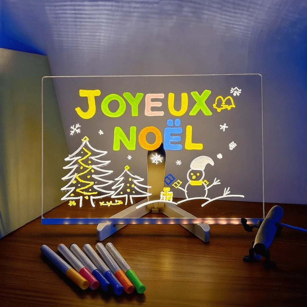 Tableau LED MagicDraw enfant dessinant avec stylos 7 couleurs — Mon Univers - Mes Lumières
