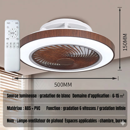 Ventilateur de plafond intelligent avec télécommande | Silencieux