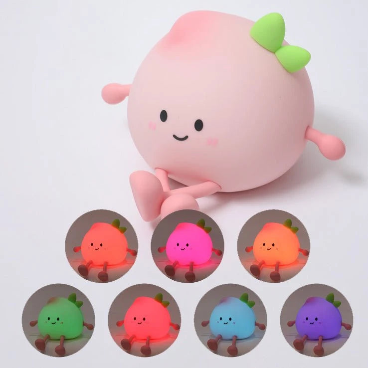 Veilleuse LumiBuddy Pêche silicone rose 7 couleurs RGB disponibles vue principale — Mon Univers - Mes Lumières