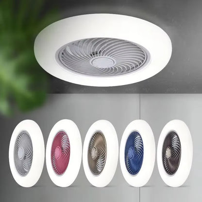 Ventilateur de Plafond Silencieux LED blanc lames visibles vue de face — Mon Univers - Mes Lumières