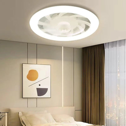 Ventilateur plafond LED blanc salon canapé famille télécommande confort été — Mon Univers - Mes Lumières