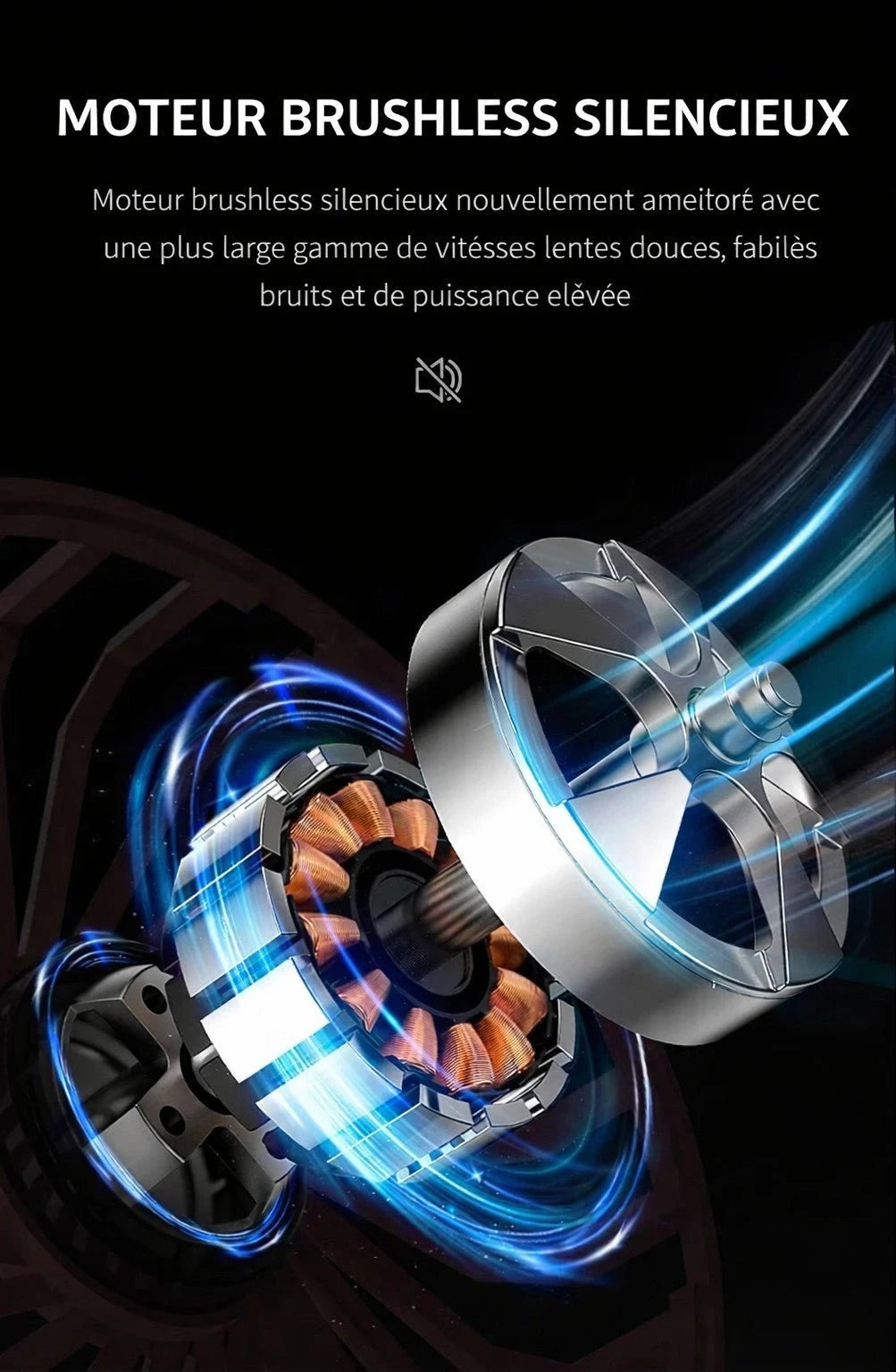 Ventilateur plafond LED moteur brushless silencieux schéma technique éclaté — Mon Univers - Mes Lumières