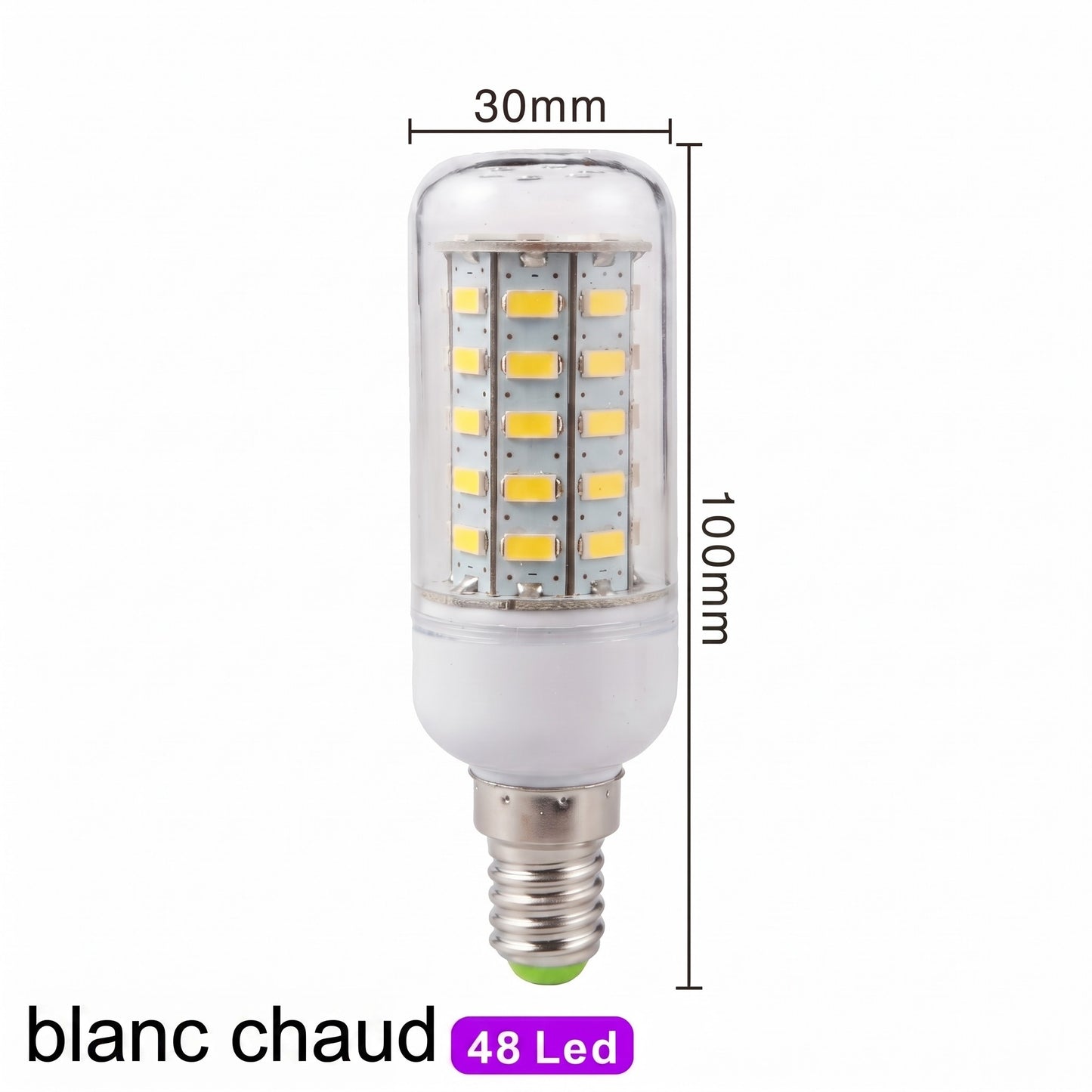 Ampoule LED E14 48 LED blanc chaud pack de 6 — Mon Univers - Mes Lumières