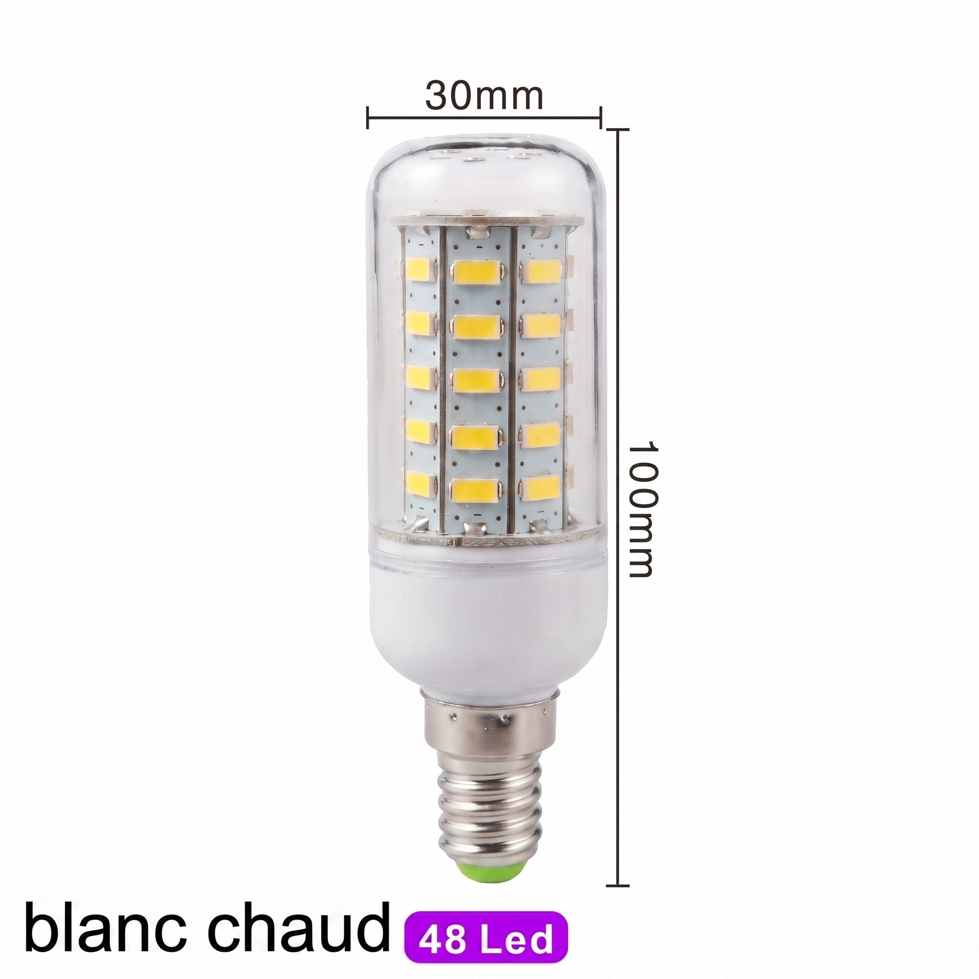 Ampoule LED E14 48 LED blanc chaud pack de 6 — Mon Univers - Mes Lumières