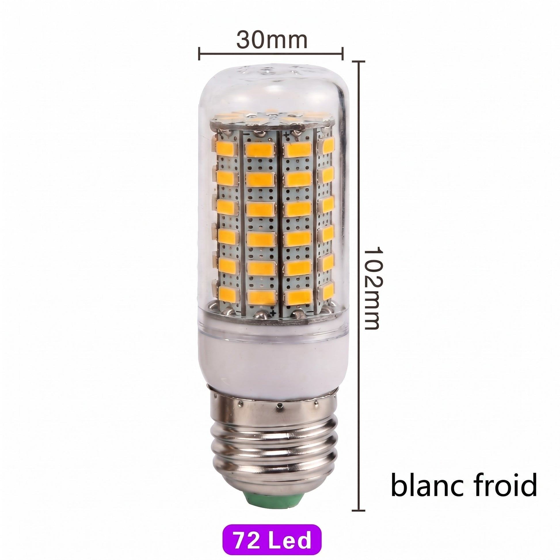 Ampoule LED E27 72 LED blanc froid variante pack de 6 — Mon Univers - Mes Lumières