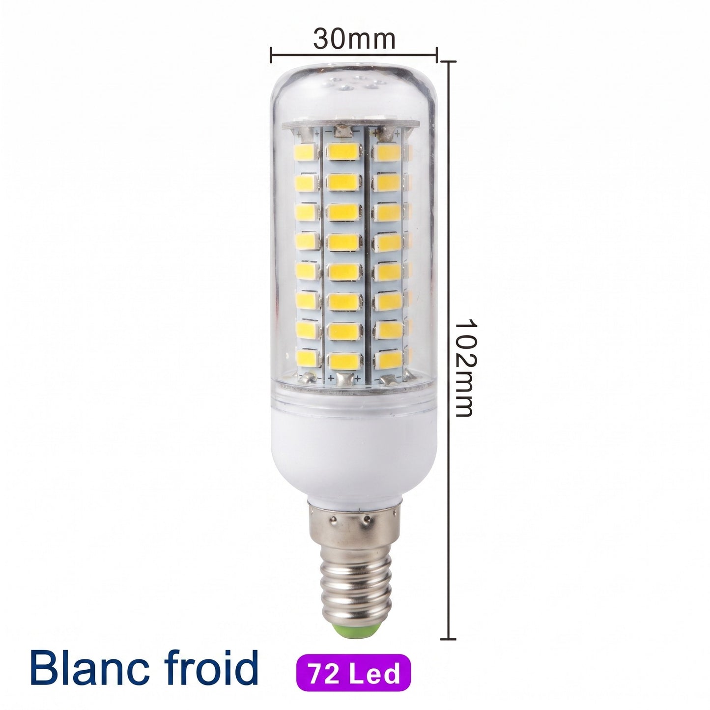 Ampoule LED E27 72 LED blanc froid pack de 6 — Mon Univers - Mes Lumières