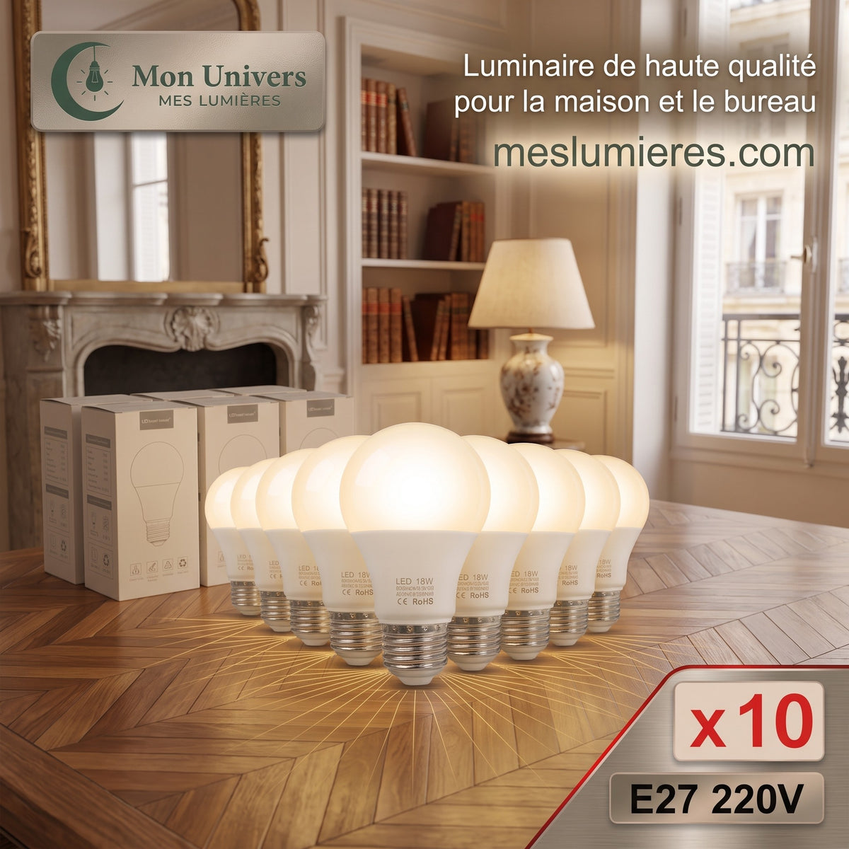 Ampoule LED E27 Dimmable ambiance salon éclairage intérieur — Mon Univers - Mes Lumières