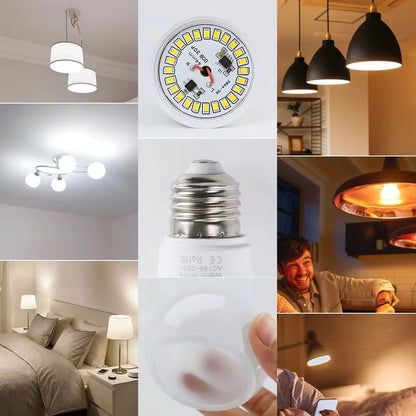 Ampoule LED E27 Dimmable installée dans luminaire salon éclairage d’ambiance — Mon Univers - Mes Lumières
