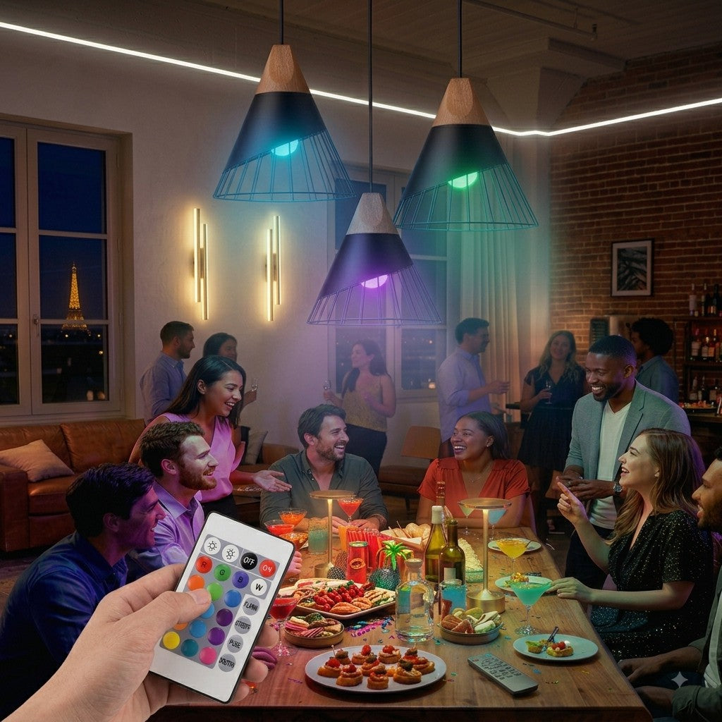 Ampoule LED RGB 20W ambiance fête adultes lumière bleue — Mon Univers - Mes Lumières