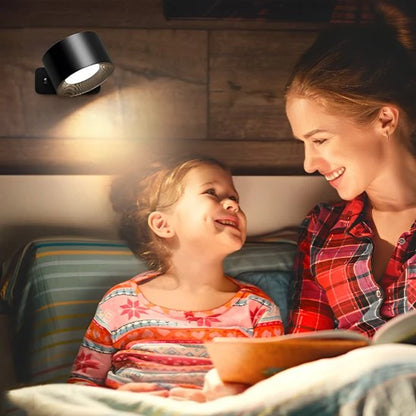 Applique Murale Chambre Design Nocturne Noir mère et enfant lecture au lit lumière douce chaude — Mon Univers - Mes Lumières