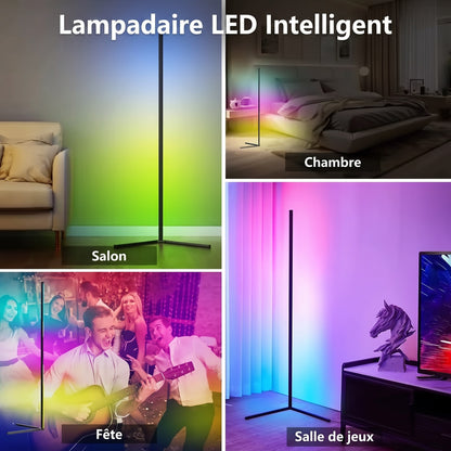 Lampadaire sur pied RGB intelligent en salon, chambre, salle de jeux et fête — Mon Univers - Mes Lumières