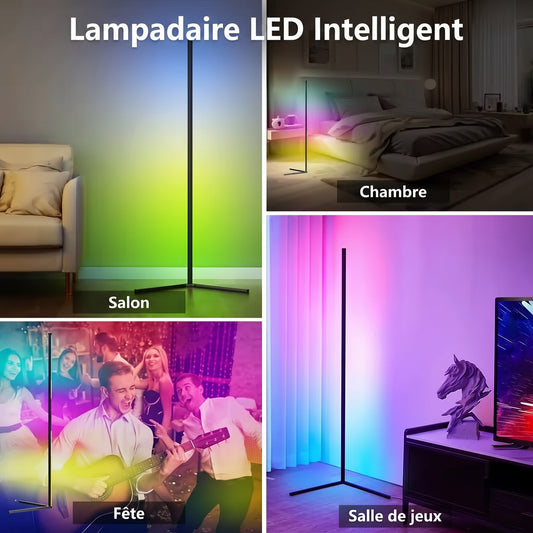 Lampadaire sur pied RGB intelligent en salon, chambre, salle de jeux et fête — Mon Univers - Mes Lumières