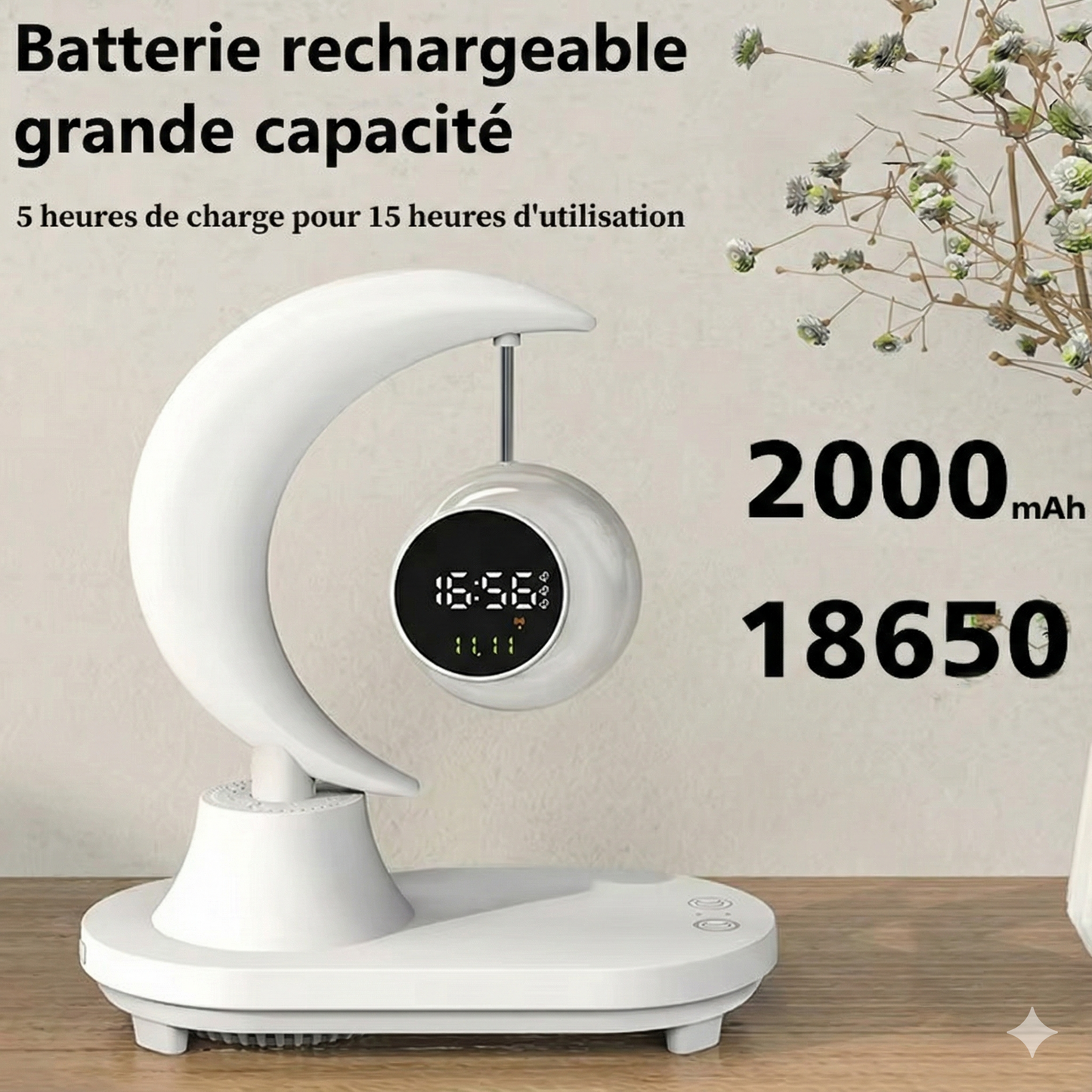 Lampe de chevet design | avec chargeur sans fil PowerLight