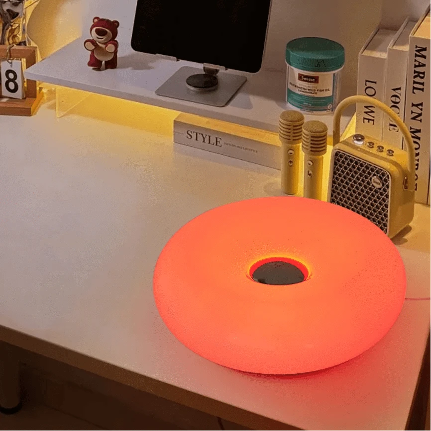 lampe de table donut orange