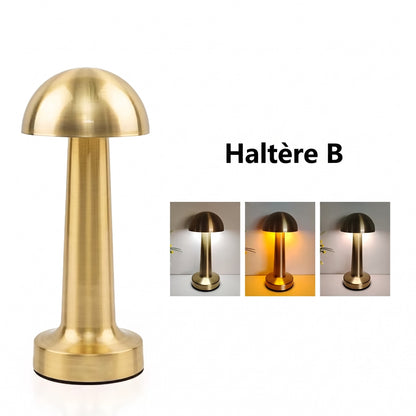 Lampe de Table LED Tactile | Design Haltère Doré