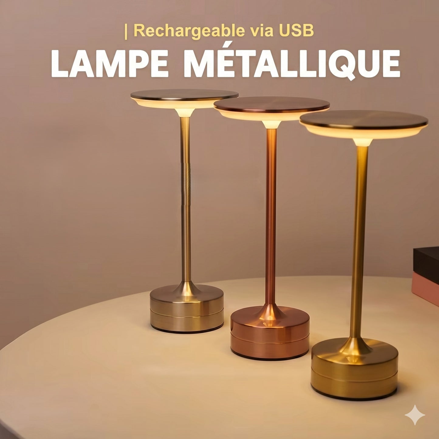 Lampe LED Portable Sans Fil design noir mat élégant — Mon Univers - Mes Lumières