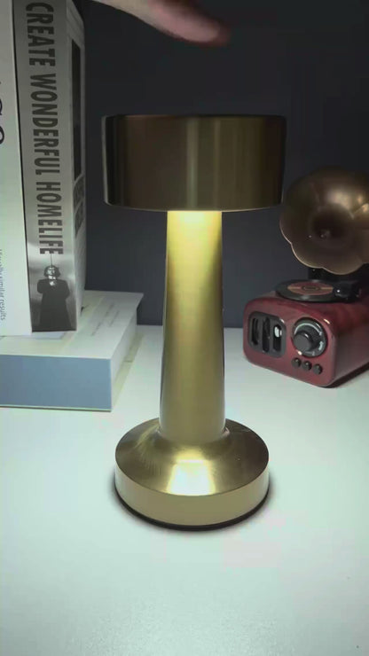 Lampe de Table LED Tactile | Design Haltère Doré