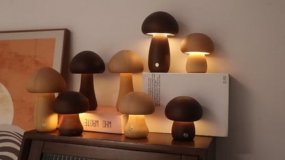 Lampe champignon en bois | Design Ambiance