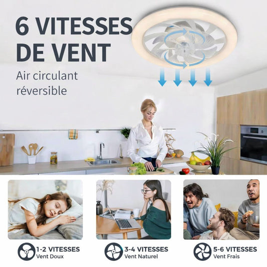 Ventilateur de Plafond avec Télécommande | Silencieux LED 48 cm - Mon Univers - Mes Lumières