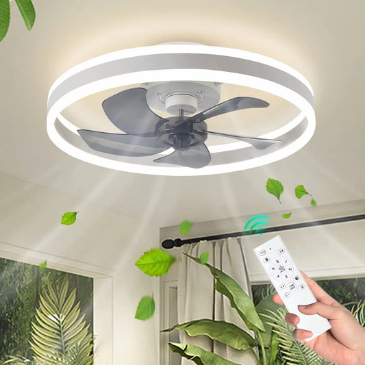 Ventilateur de Plafond LED Silencieux | 5 Lames | 2 Coloris Noir & Blanc - Mon Univers - Mes Lumières